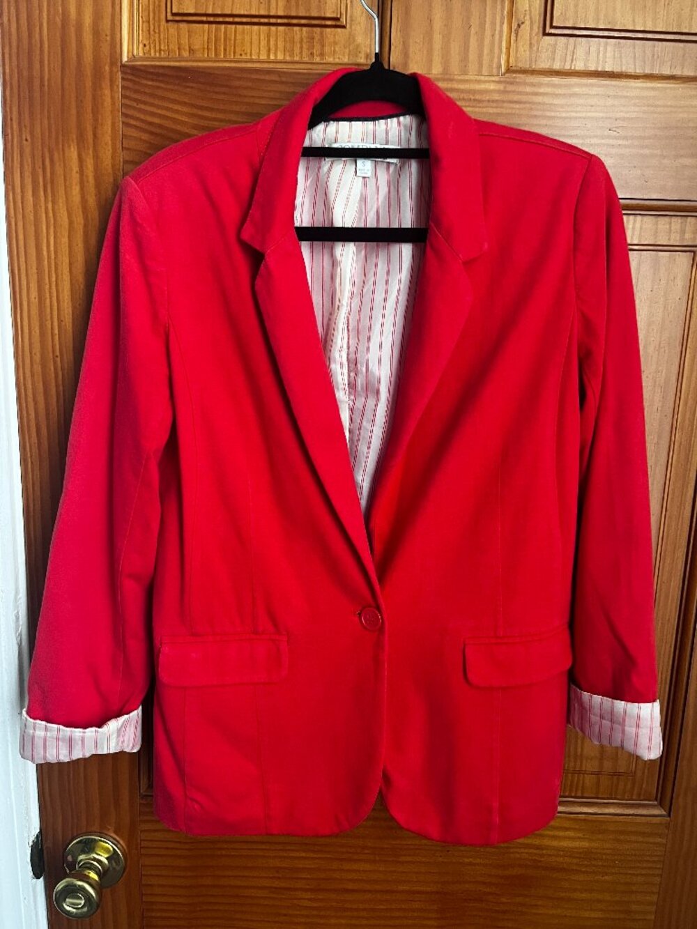 Ellen Tracy Company women's size S bright red soft cotton blazer